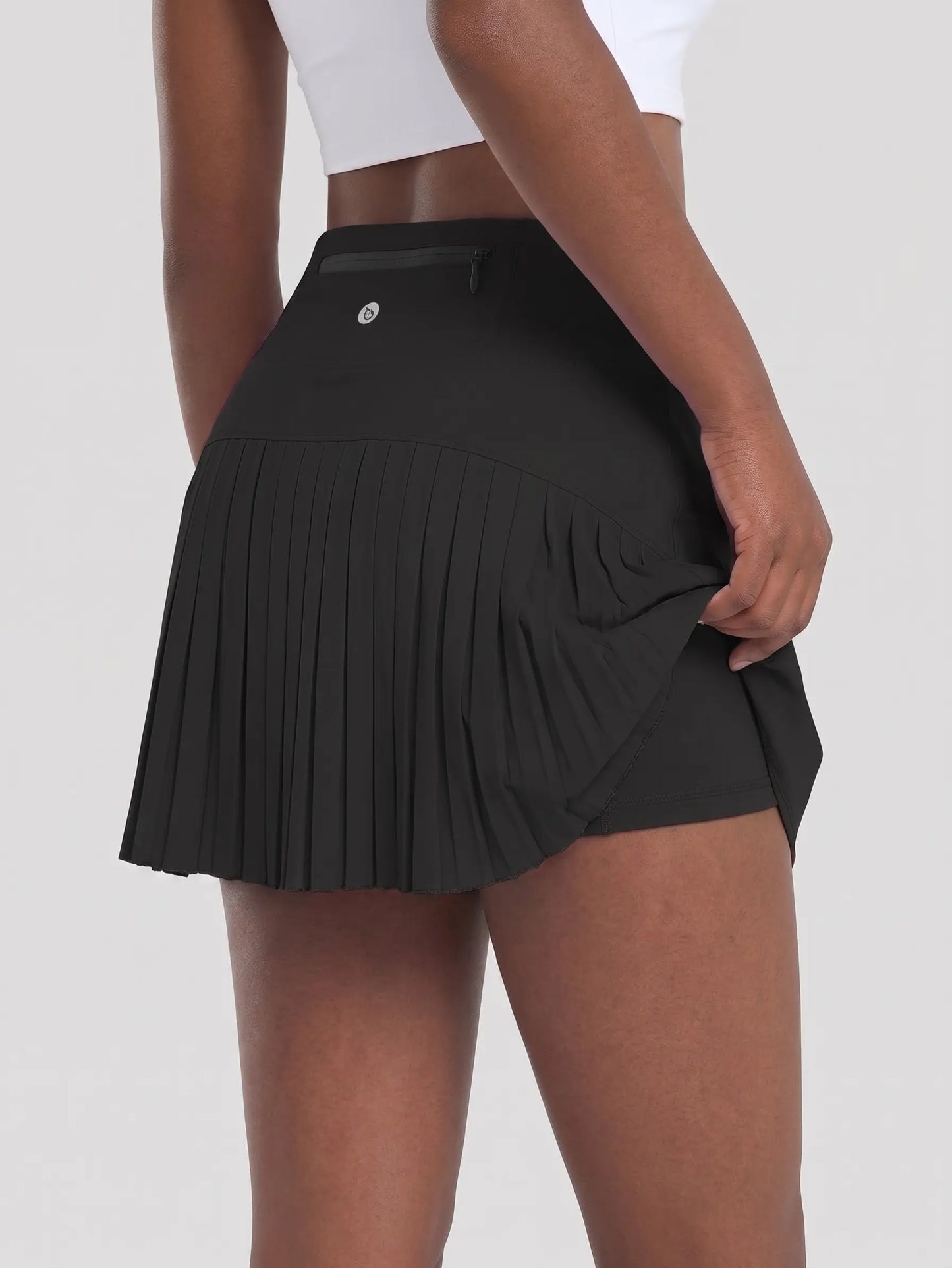 Baleaf Women'S 14" High Waist Pleated Plain Sport Skirt - Lightweight A-Line Workout Skort with Tummy Control, 3 Pockets, Stretchy Fabric, Full Coverage Active Skirt for Tennis, Golf, Workout Skirts, Stretchy Sports Skort
