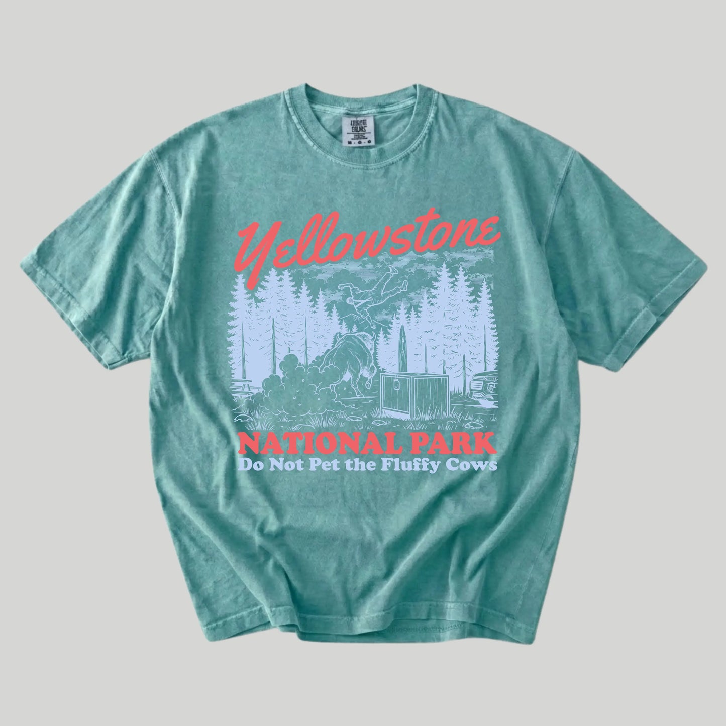 [Comfort Colors] Do Not Pet the Fluffy Cows T-Shirt, Yellowstone National Park Tee, Funny Camping Shirt, Family Vacation Outfit, Matching Travel Tees, Outdoor Adventure Gift, Made in USA
