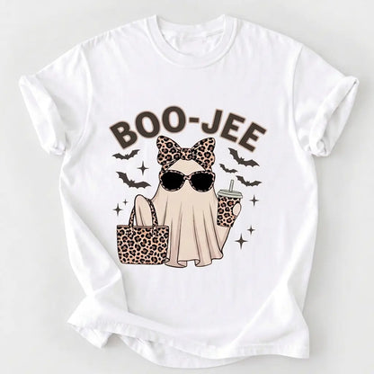 Comfort Colors Boo-Jee Ghost Shirt, Leopard Ghost Tee, Ghost Coffee Shirt, Funny Fall Shirt, Ghost Tee, Girly Halloween Gift, Boojee Tee