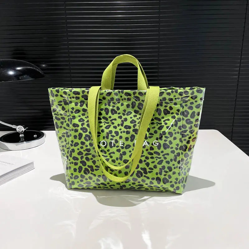 Women'S Extra Large Capacity Double Handle Casual Everyday Tote Bag - PVC Leather, Expandable, Cute, Modest Design, 2 Long & Short Shoulder Straps, Pink Leopard Print/Camouflage, Kiss Lock, Anti-Theft, for Daily Shopping, Holiday Use