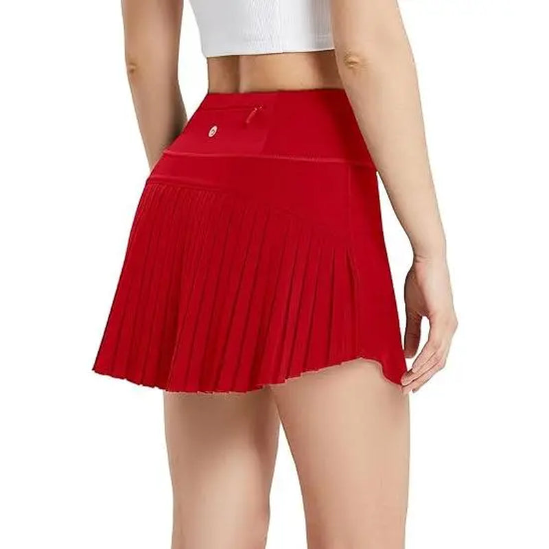 Baleaf Women'S 14" High Waist Pleated Plain Sport Skirt - Lightweight A-Line Workout Skort with Tummy Control, 3 Pockets, Stretchy Fabric, Full Coverage Active Skirt for Tennis, Golf, Workout Skirts, Stretchy Sports Skort