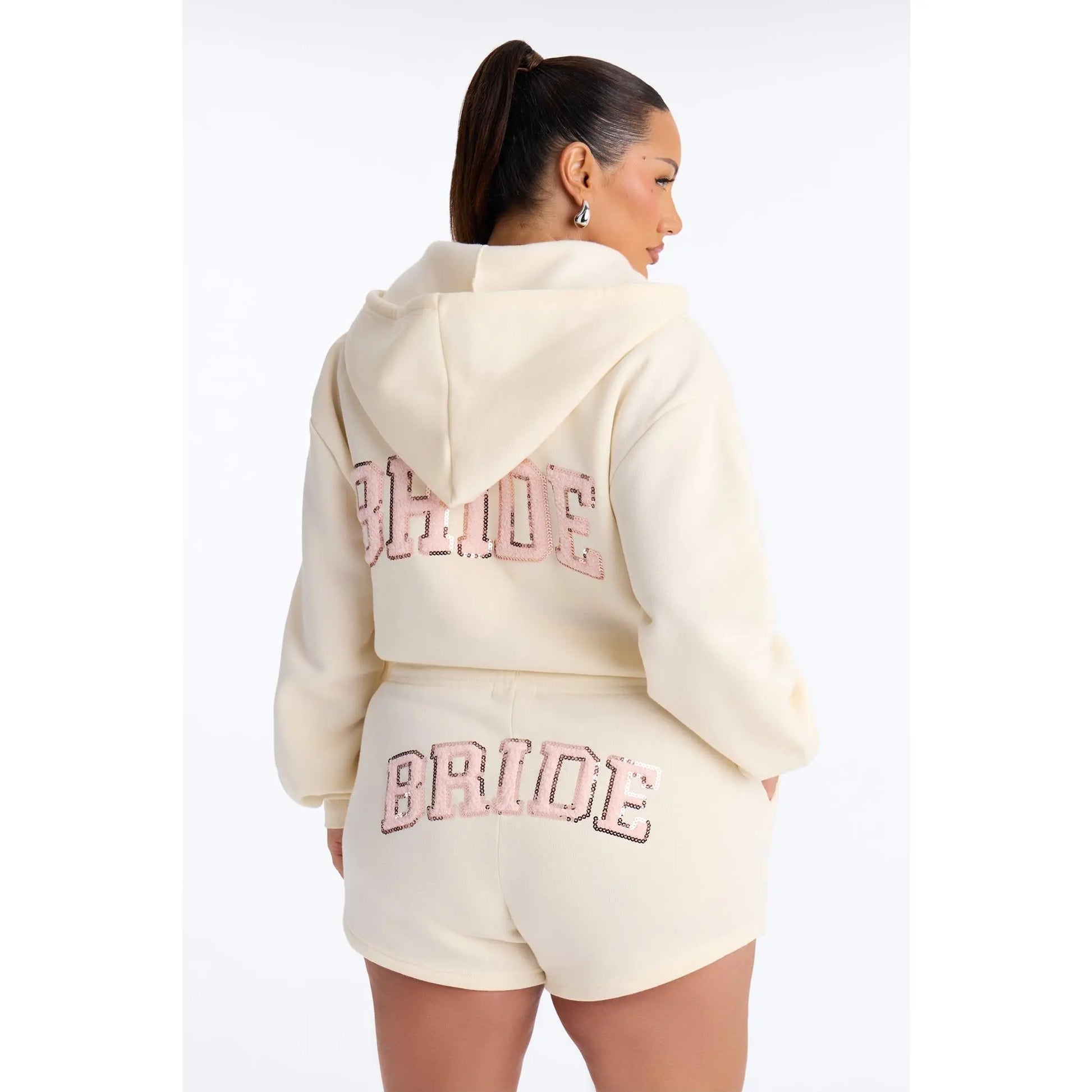 Bride to Be Fleece Short Set - White/Pink