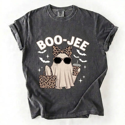 Comfort Colors Boo-Jee Ghost Shirt, Leopard Ghost Tee, Ghost Coffee Shirt, Funny Fall Shirt, Ghost Tee, Girly Halloween Gift, Boojee Tee