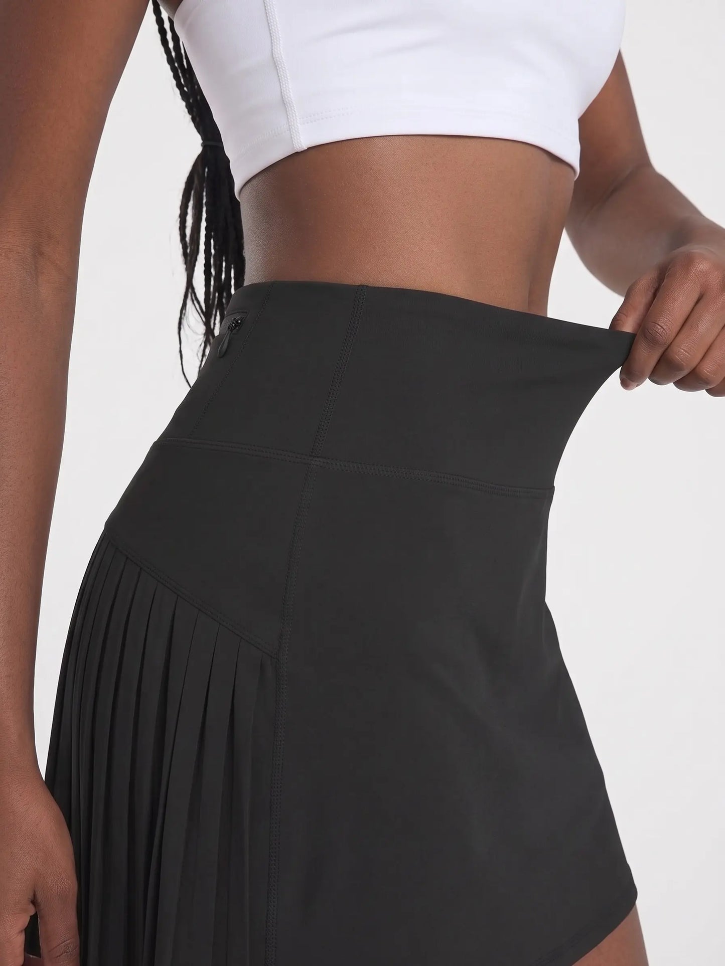 Baleaf Women'S 14" High Waist Pleated Plain Sport Skirt - Lightweight A-Line Workout Skort with Tummy Control, 3 Pockets, Stretchy Fabric, Full Coverage Active Skirt for Tennis, Golf, Workout Skirts, Stretchy Sports Skort